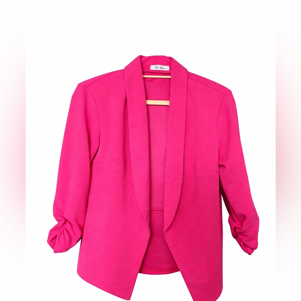 Amazon Hot Pink Open-Front Blazer Jacket